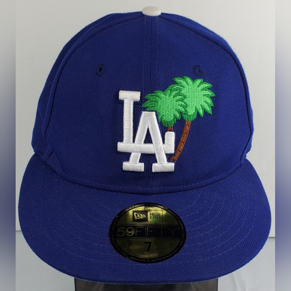 New Era 59Fifty Los Angeles Dodgers Palm Tree Classic Edition Hat - Size 7 - EUC